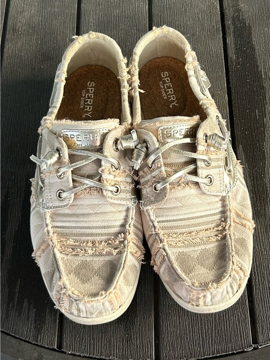 Sperry Shoes - Sperry Plaid Canvas Top Sided Boat Shoes Distressed Lace-Up Loafers Women’s 8.5